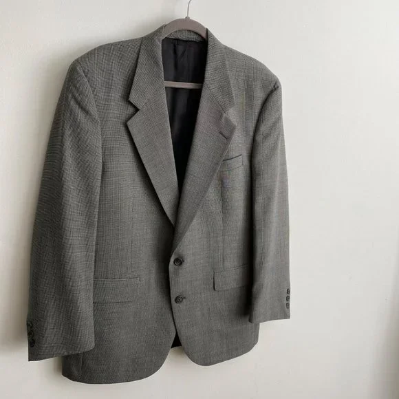 Christian Dior Vintage Monsieur Mens Blazer Size 40R * Black Gray - Picture 3 of 13